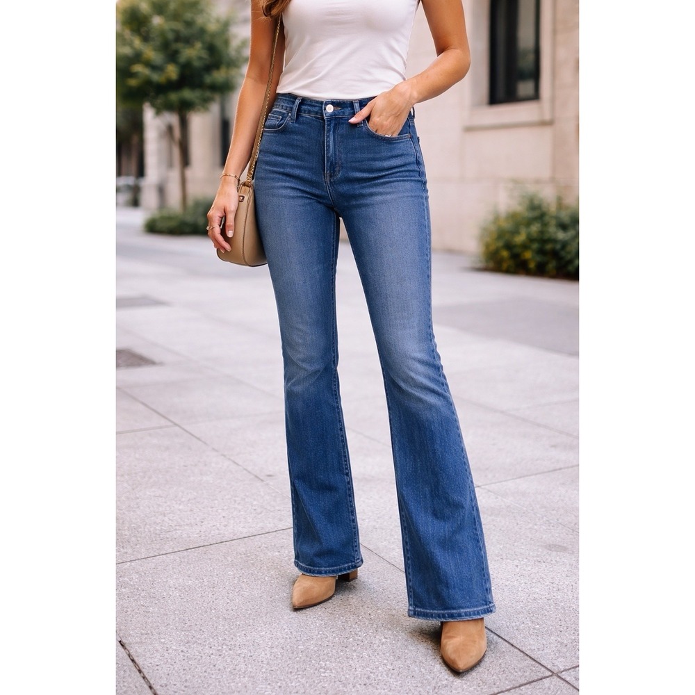 Old Navy Wow Bootcut Jeans Womens 12 Long Blue Mid Rise Stretch Denim Y2K